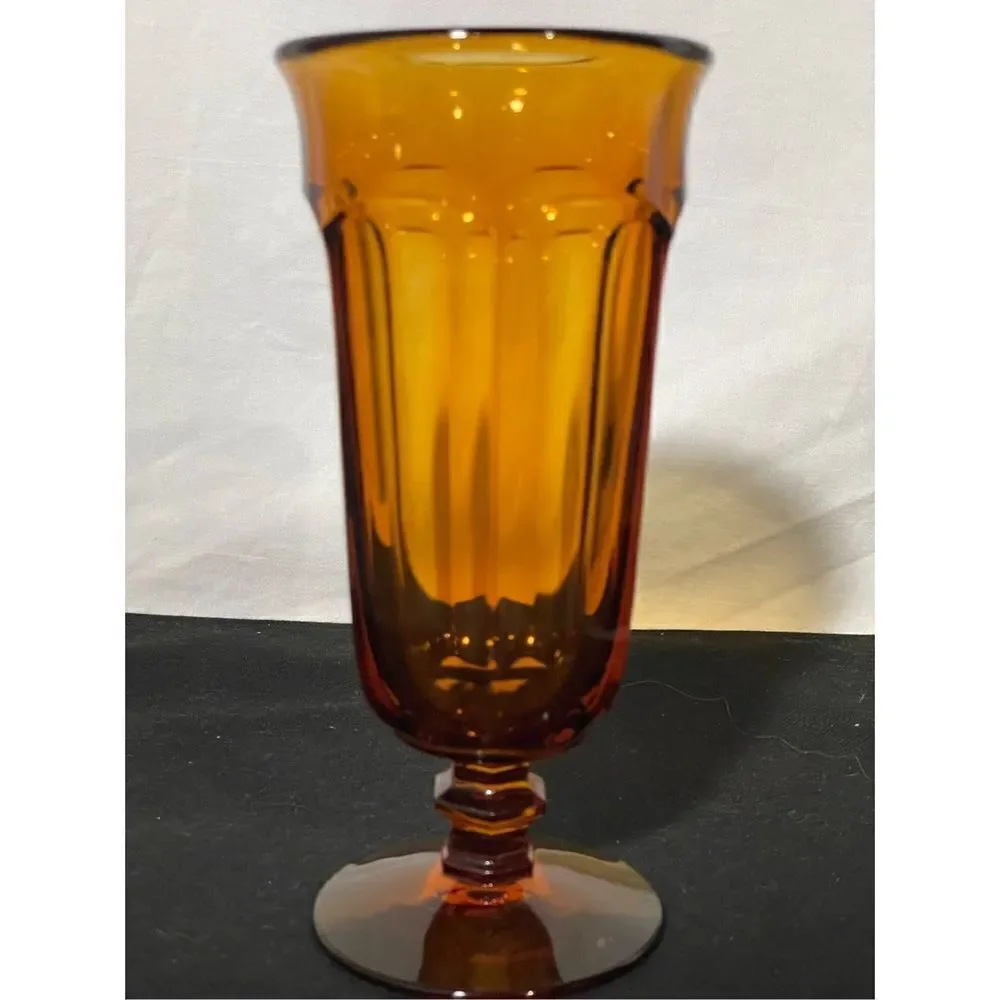 Old Williamsburg Amber ice tea glass by IMPERIAL GLASS-OHIO